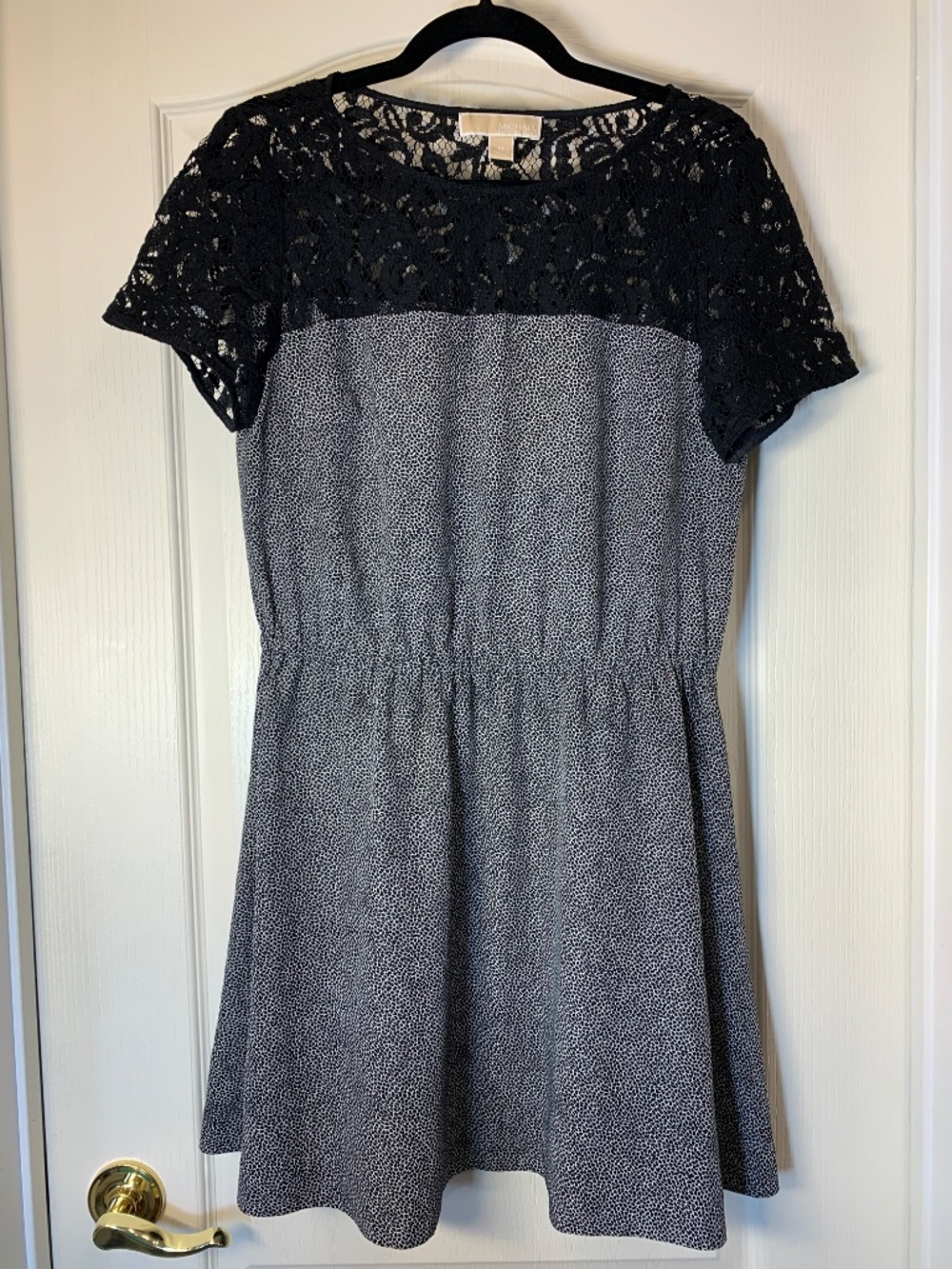 Michael Kors Lace Overlay Black White Dress Size Medium Feminine Fit & Flare